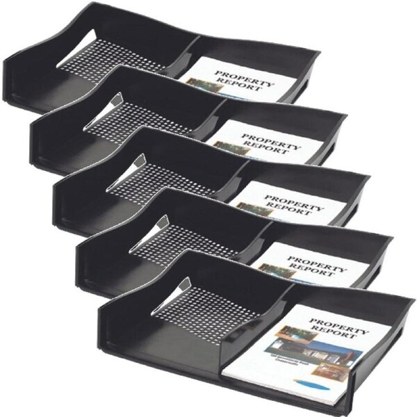 Box 5 Marbig Enviro Document Tray With Divider A3 Black