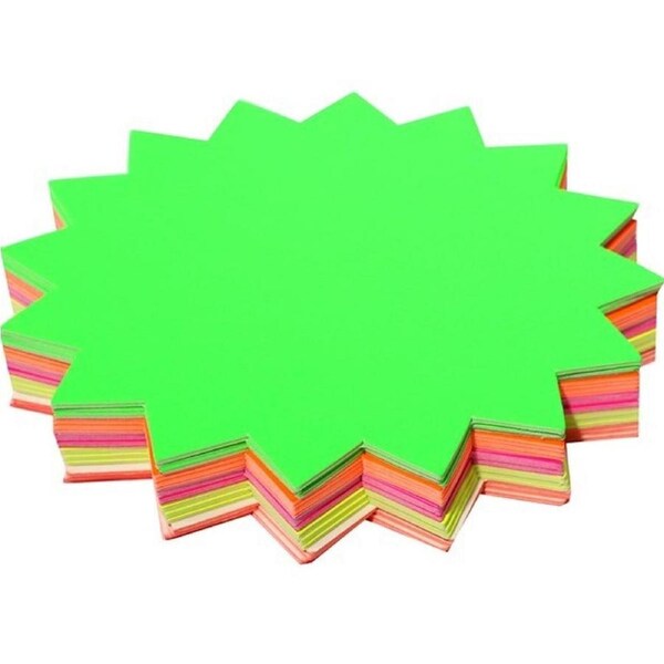 Brenex Starburst Fluro Single Sided Coloured Paper 150mm Pack 60