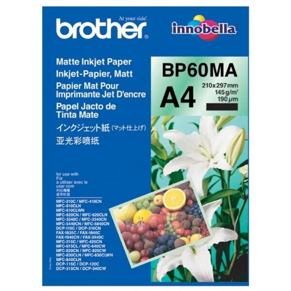 Brother Bp-60Ma Photo Paper 145Gsm A4 Matte White Pack 25