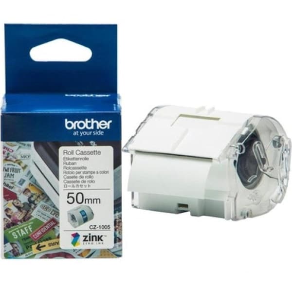 Brother CZ-1005 Label Roll Cassette 50mmx5m White VC-500W Printer