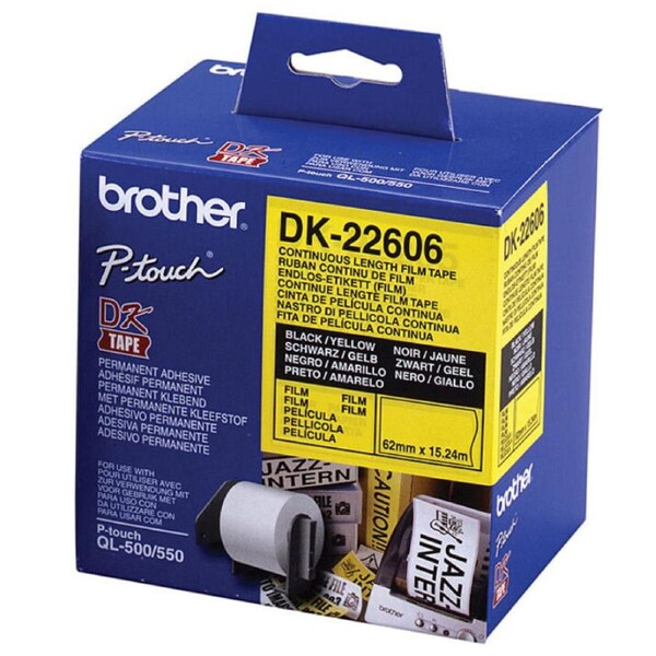 Brother DK-22606 Continuous Film 62mmx15.24m Yellow