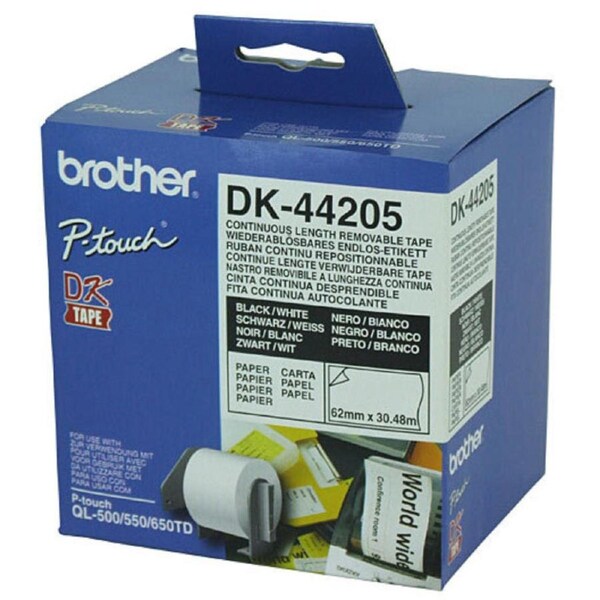 Brother DK-44205 Removable Continuous Roll White