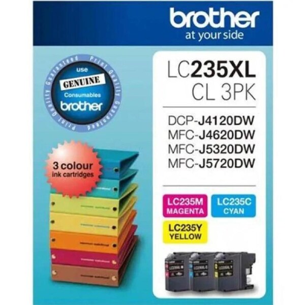 Brother LC235XLCL3PK Ink Cartridge High Yield Value Pack Cyan/Magenta/Yellow