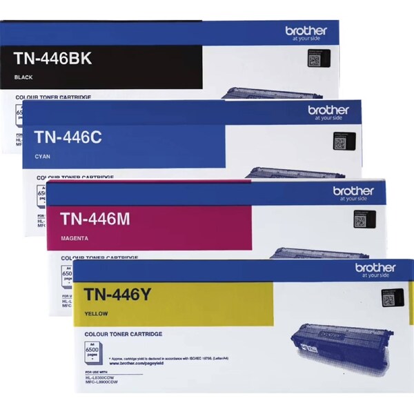 Brother TN-446 Toner Ink Cartridge Set Super High Yield Black/Cyan/Magenta/Yellow TN446