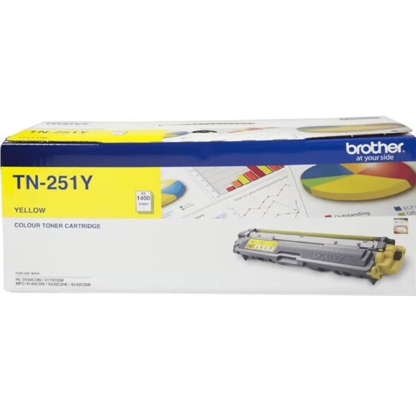 Brother TN251 Toner Ink Cartridge Yellow TN-251Y Genuine