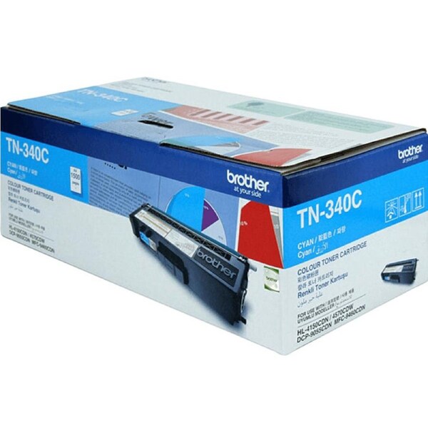 Brother TN340 Toner Ink Cartridge Cyan TN-340C Genuine