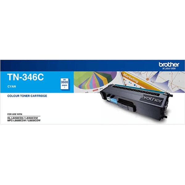 Brother TN346 Toner Ink Cartridge Cyan Genuine TN-346C