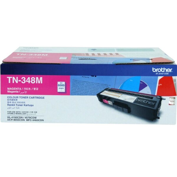 Brother TN348M Toner Ink Cartridge High Yield Magenta Genuine Original TN-348