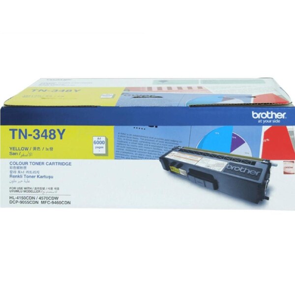 Brother TN348Y Toner Ink Cartridge High Yield Yellow Genuine Original TN-348