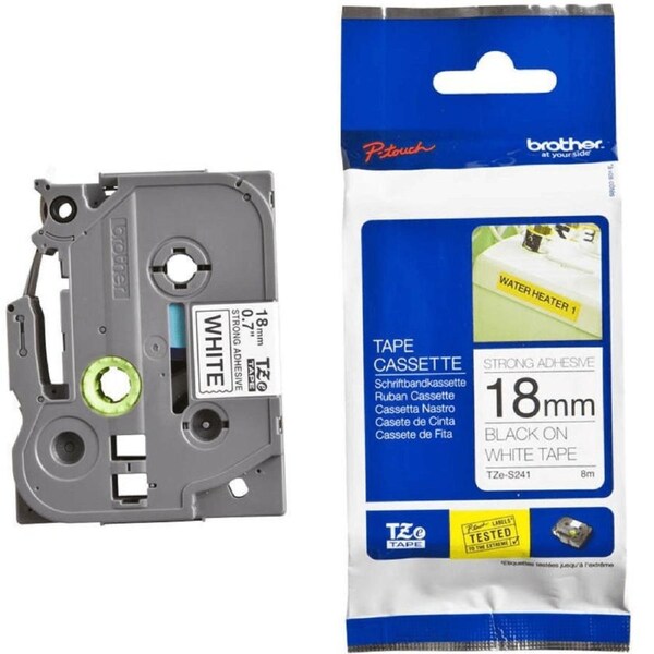 Brother Tze-S241 Strong Fix Adhesive Tape 18mmx8m Black On White