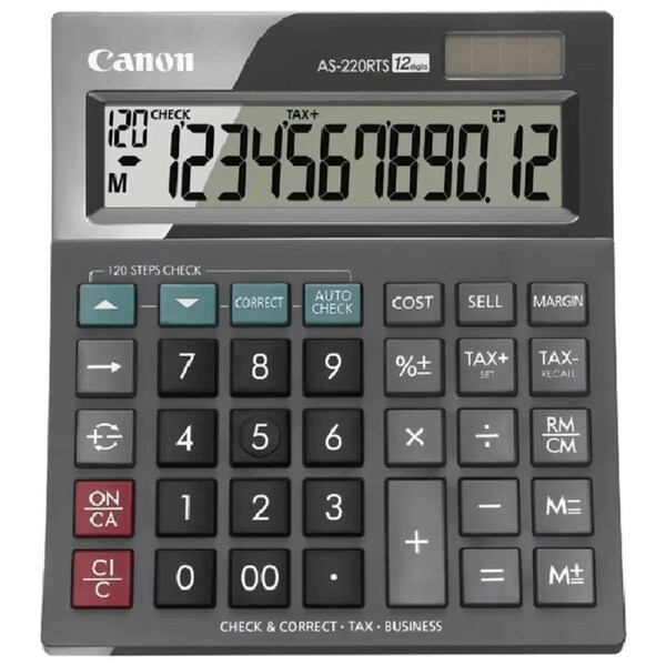 Canon AS-220RTS Desktop Tax Calculator 12 Digits