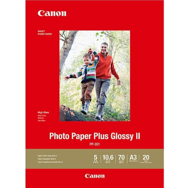 Canon PP301 Glossy Photo Paper Plus 265GSM A3 Pack 20 Sheets White