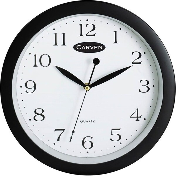 Carven Round Wall Clock 250mm Black