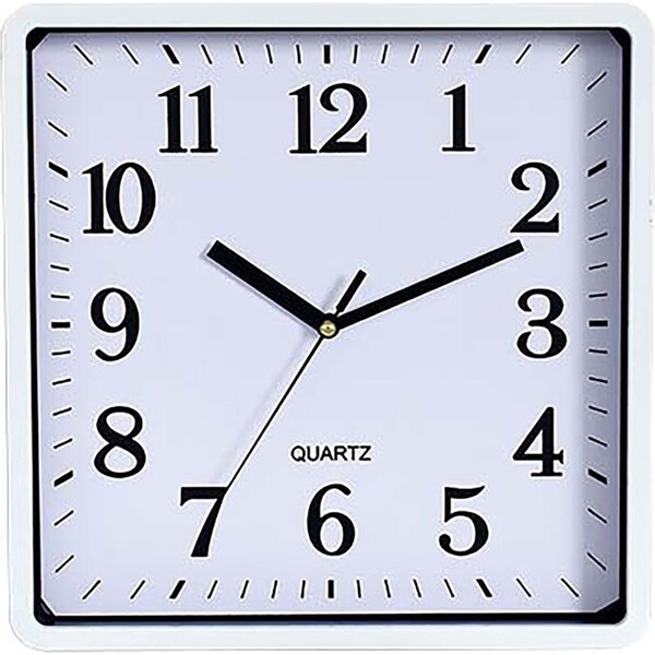 Carven Wall Clock Square 250mm White Frame