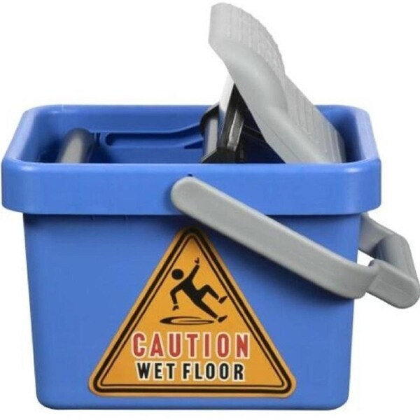 Cleanlink Mop Bucket Plastic Wringer 9 Litre Blue