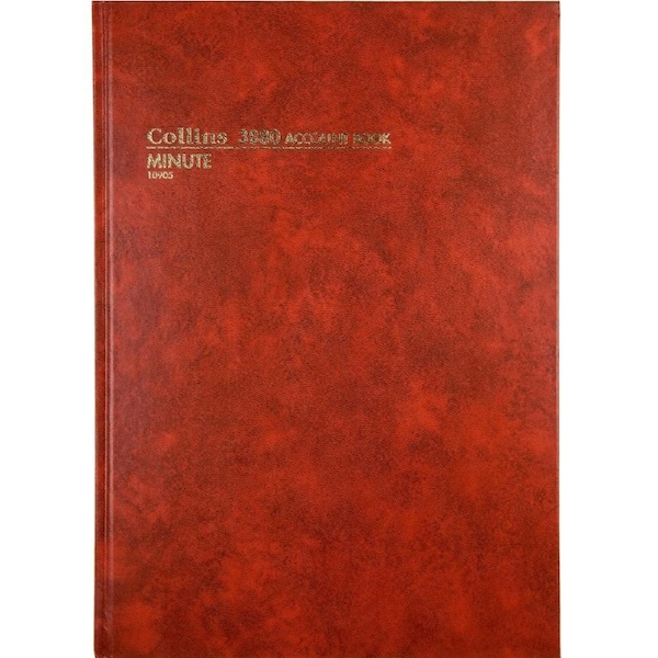Collins 3880 Series Account Book Minute Paged 84 Leaf A4 Red