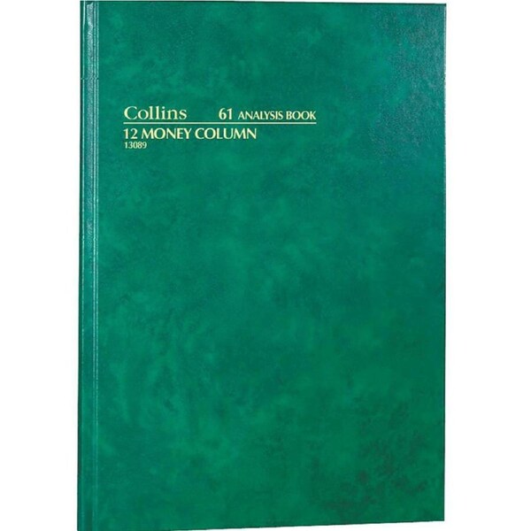 Collins 61 Series Analysis Book 12 Money Column 84 Leaf A4 Green