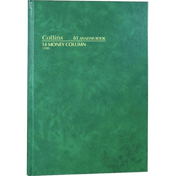 Collins 61 Series Analysis Book 14 Money Column 84 Leaf A4 Green