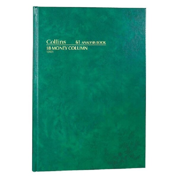 Collins 61 Series Analysis Book 18 Money Column 84 Leaf A4 Green