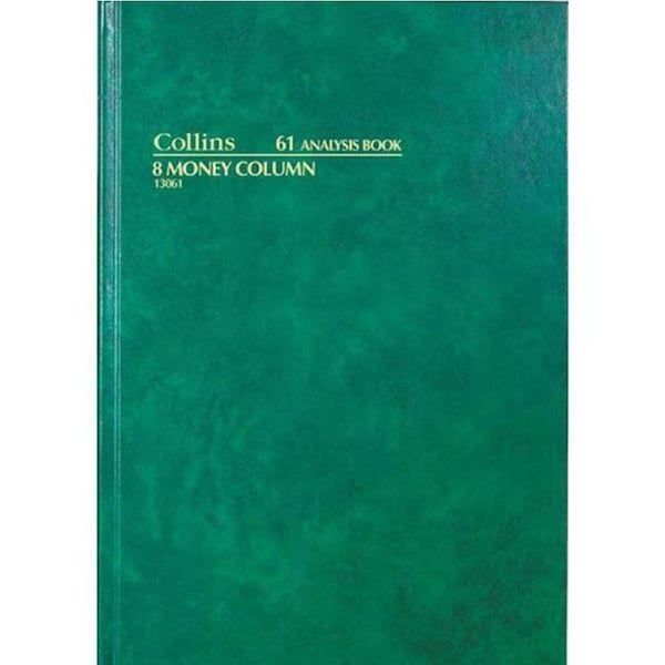Collins 61 Series Analysis Book 8 Money Column 84 Leaf A4 Green 13061