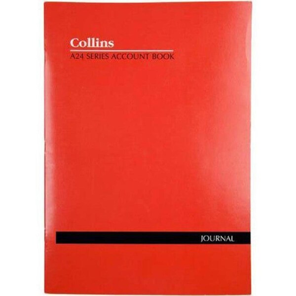 Collins A24 Series Account Book Journal Feint Ruled Stapled 24 Leaf A4 Red