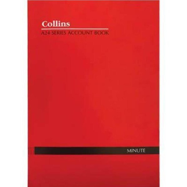 Collins A24 Series Account Book Minute Feint Ruled Stapled 24 Leaf A4 Red