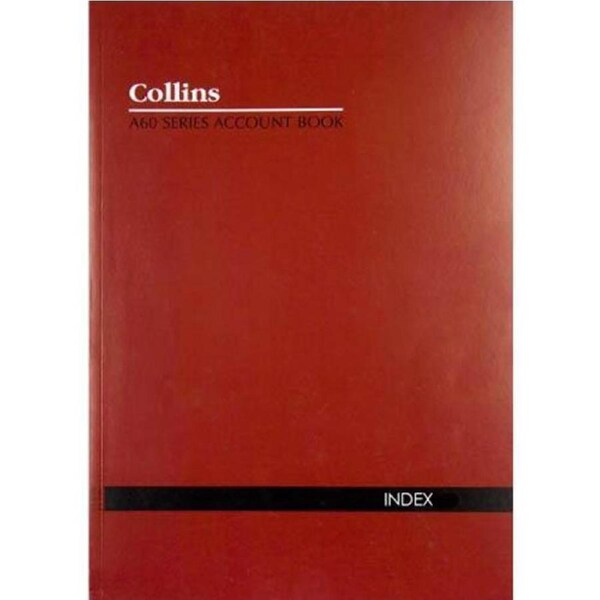 Collins A60 Series Account Book Index Through Feint Ruled Stapled 60 Leaf A4 Red