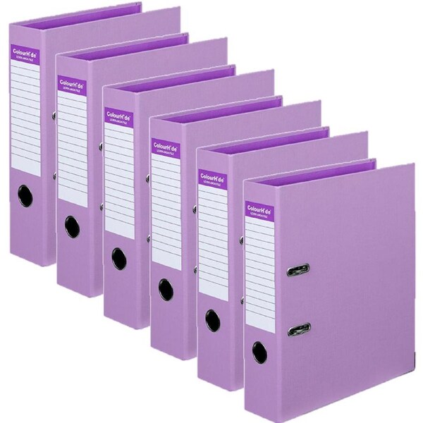 Colourhide Lever Arch File Folder A4 Purple Pack 6
