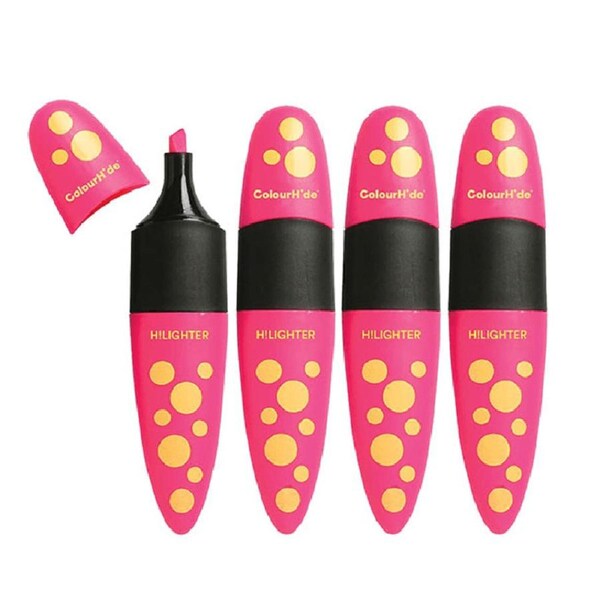 Colourhide My Designer Highlighter Original Pink Pack 4