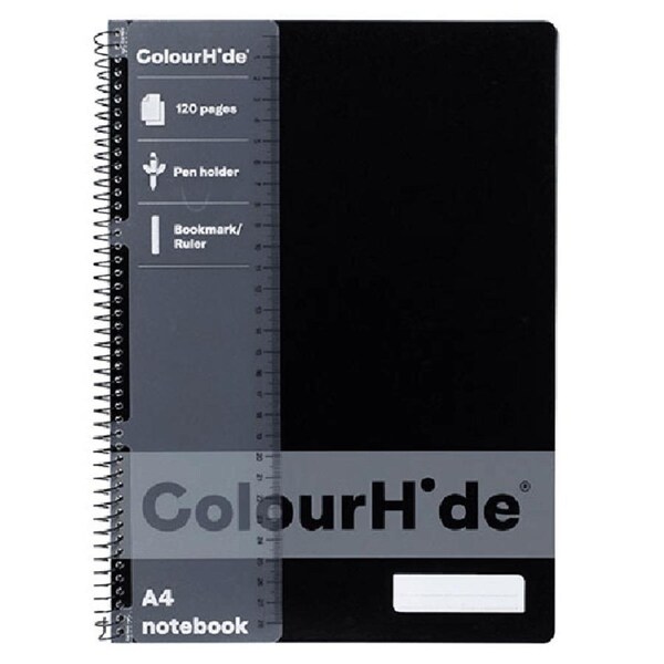 Colourhide Notebook 120 Page A4 Black