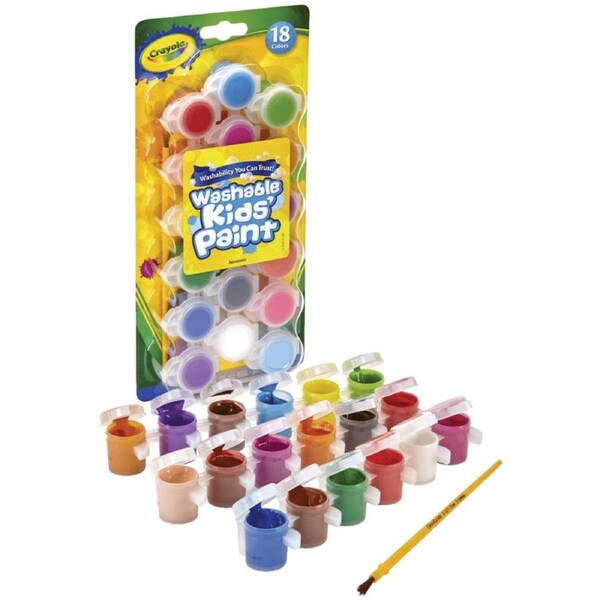 Crayola Washable Kids Paint 18 Set + Brush