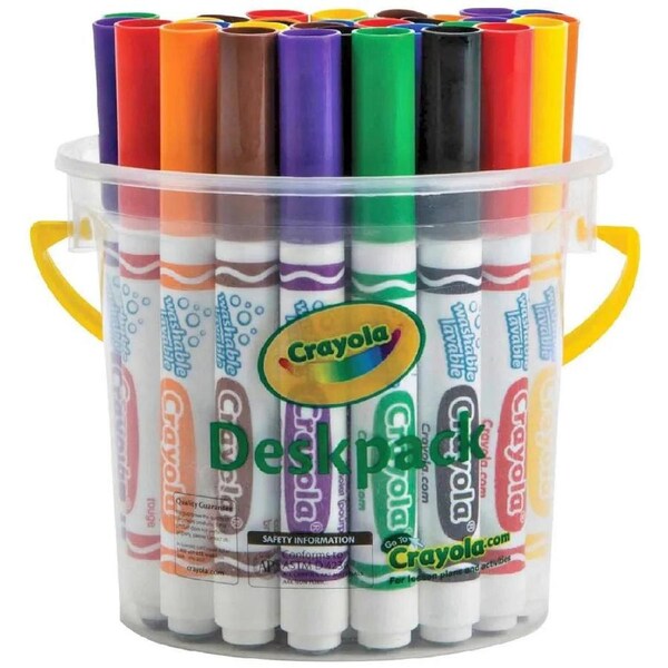 Crayola Washable Markers Classic Assorted Colours Tub Classpack 32