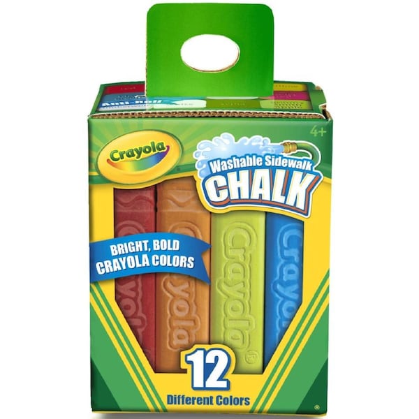 Crayola Washable Sidewalk Chalk Assorted Pack 12