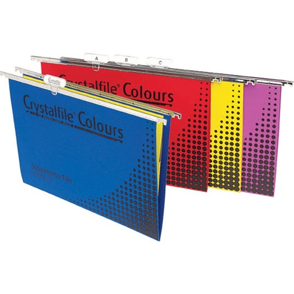 Crystalfile Suspension Files Foolscap Assorted Colours Pack 25