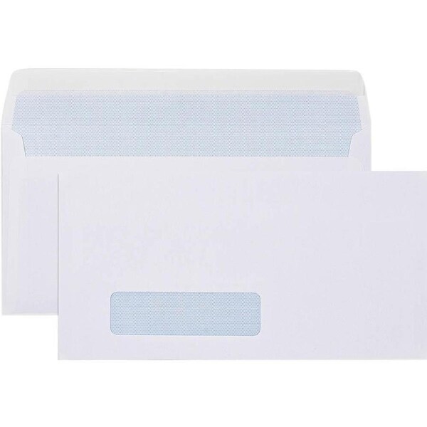 Cumberland DLX Envelopes Windowface Secretive Strip Seal 80GSM 120x235mm White Box 500
