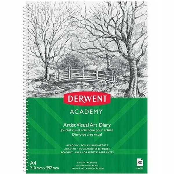 Derwent Academy Visual Art Diary Book Journal Portrait 80 Pages A4