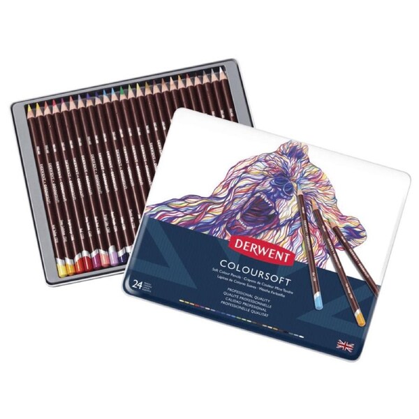 Derwent Coloursoft Colour Pencils Assorted Tin 24