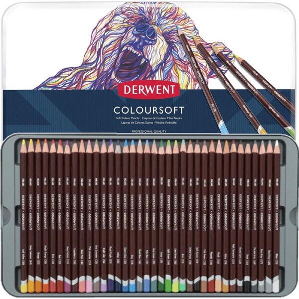 Derwent Coloursoft Colour Pencils Assorted Tin 36