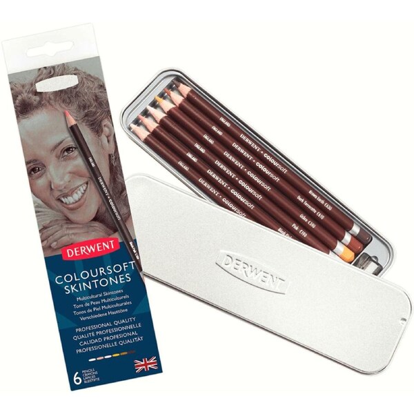 Derwent Coloursoft Skintones Portrait Pencil Pack 6