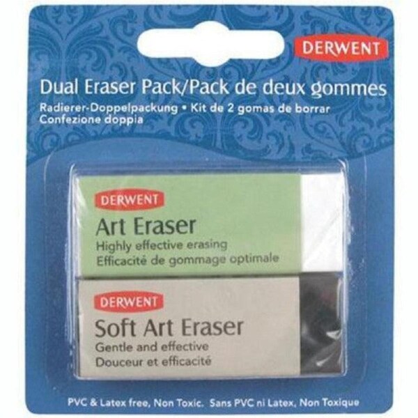 Derwent Dual Eraser Rubbers Pack 2