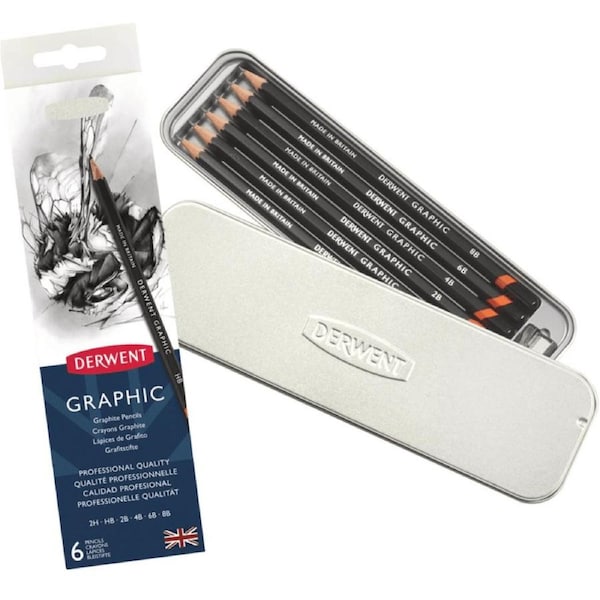 Derwent Graphic Sketching Pencils Assorted Tin 6