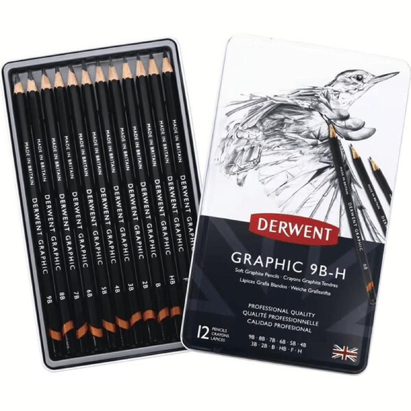 Derwent Graphic Sketching Set Tin 12
