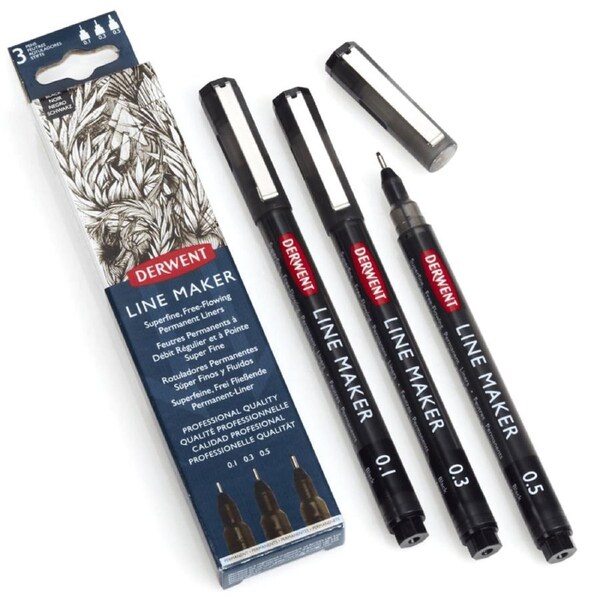 Derwent Graphik Line Maker Black Pack 0.1/0.3/0.5 Line Maker
