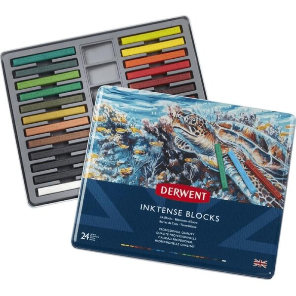 Derwent Inktense Block Assorted Tin 24 Blocks