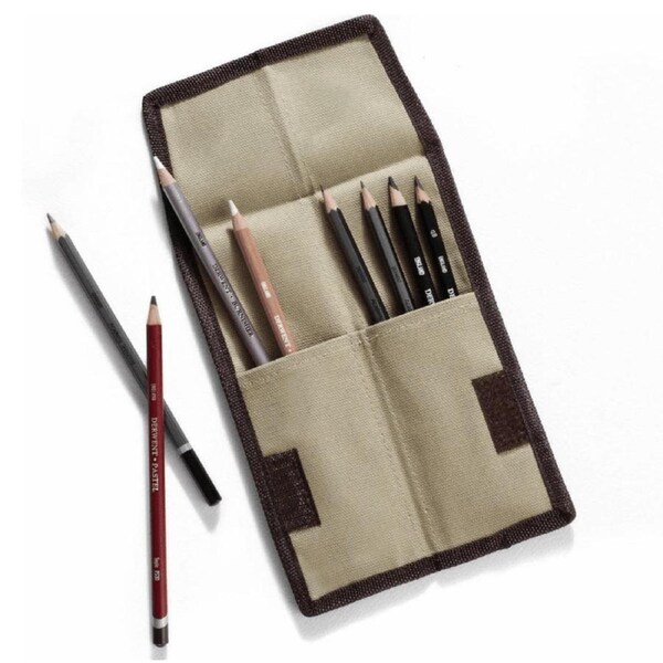 Derwent Pocket Wrap Case Holder For Pencils Portable Travel