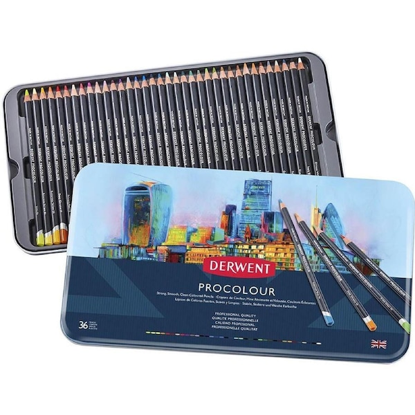 Derwent Procolour Pencil Assorted Tin 36 Professional