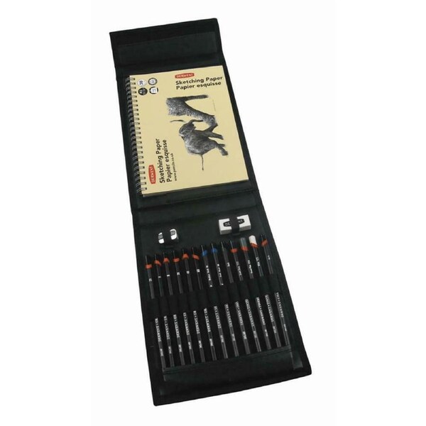 Derwent Sketching Pencils Wallet Set With Sketch Pad
