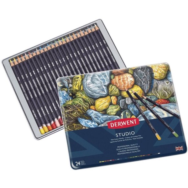 Derwent Studio Colour Pencils Tin 24 Set
