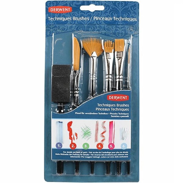 Derwent Technique Paint Brush Set Pack 6
