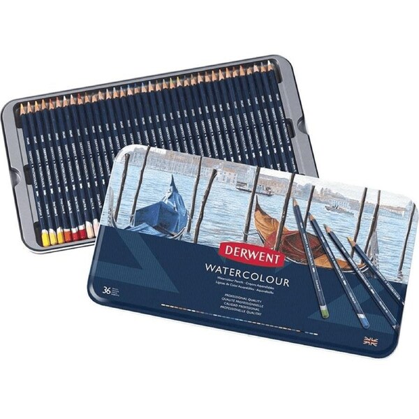 Derwent Watercolour Coloured Pencils Tin 36 Professional Set